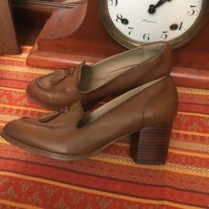 Isola // Hailey Stacked Heel Tassel Loafer Pumps